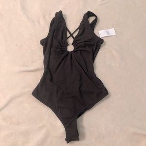 Black Body Suit Top